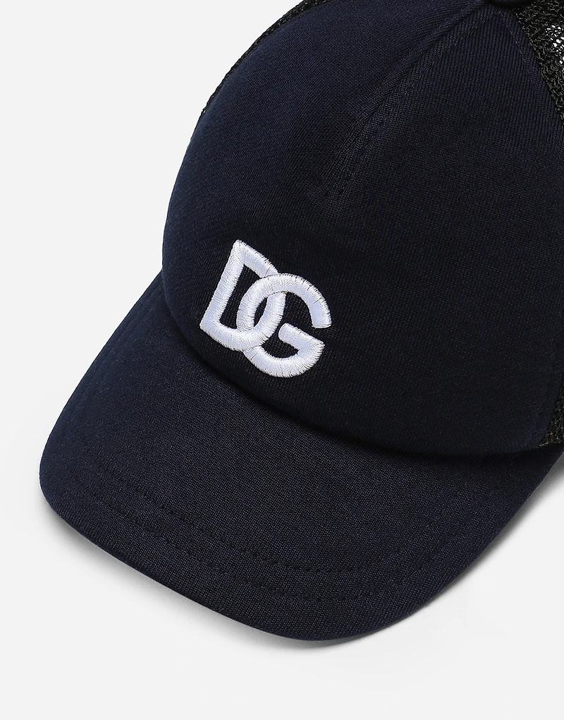 Cotton and mesh hat with peak and DG logo