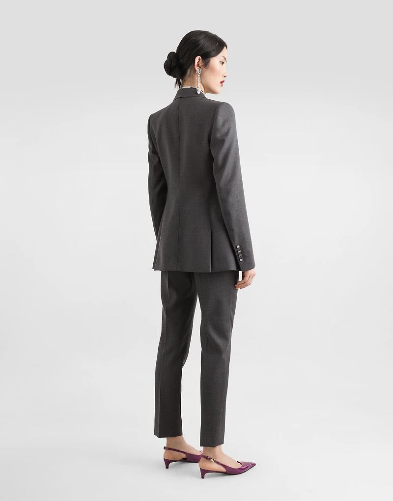 Single-breasted woolen Turlington blazer