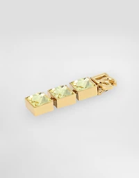 Drop earrings with DG logo and rhinestones