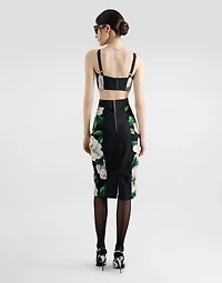 Stretch bralette top with gardenia print