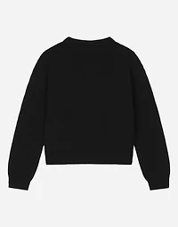 Round-neck sweater with DG logo inlay