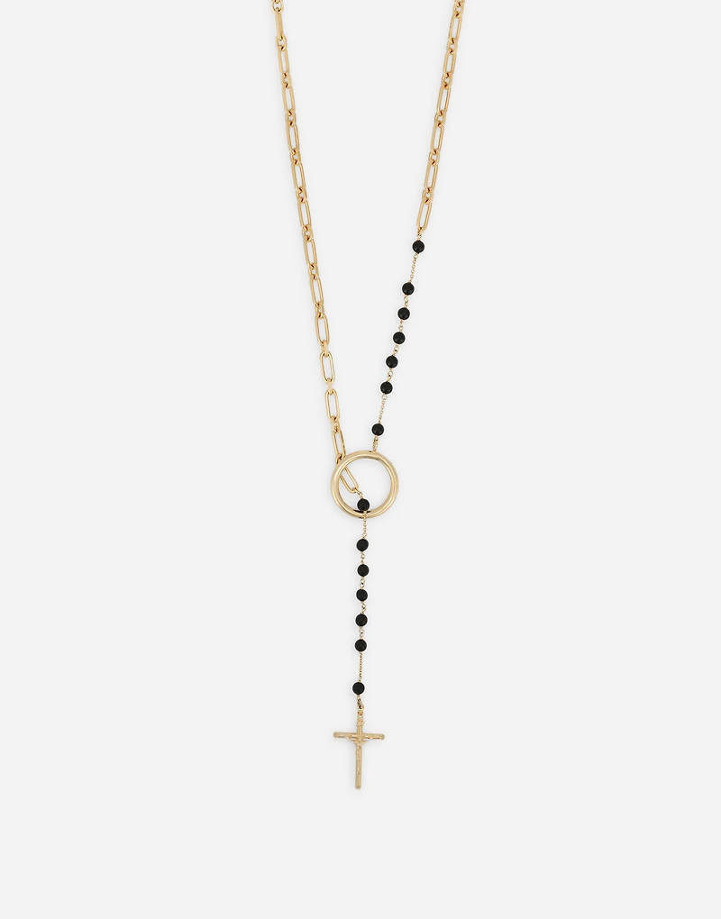 Rosary necklace with chain detailing