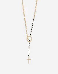 Rosary necklace with chain detailing