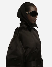 Duchesse trench coat with gathered sleeves