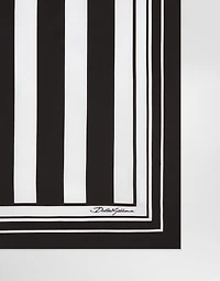 Striped-print silk twill foulard (50 x 50)