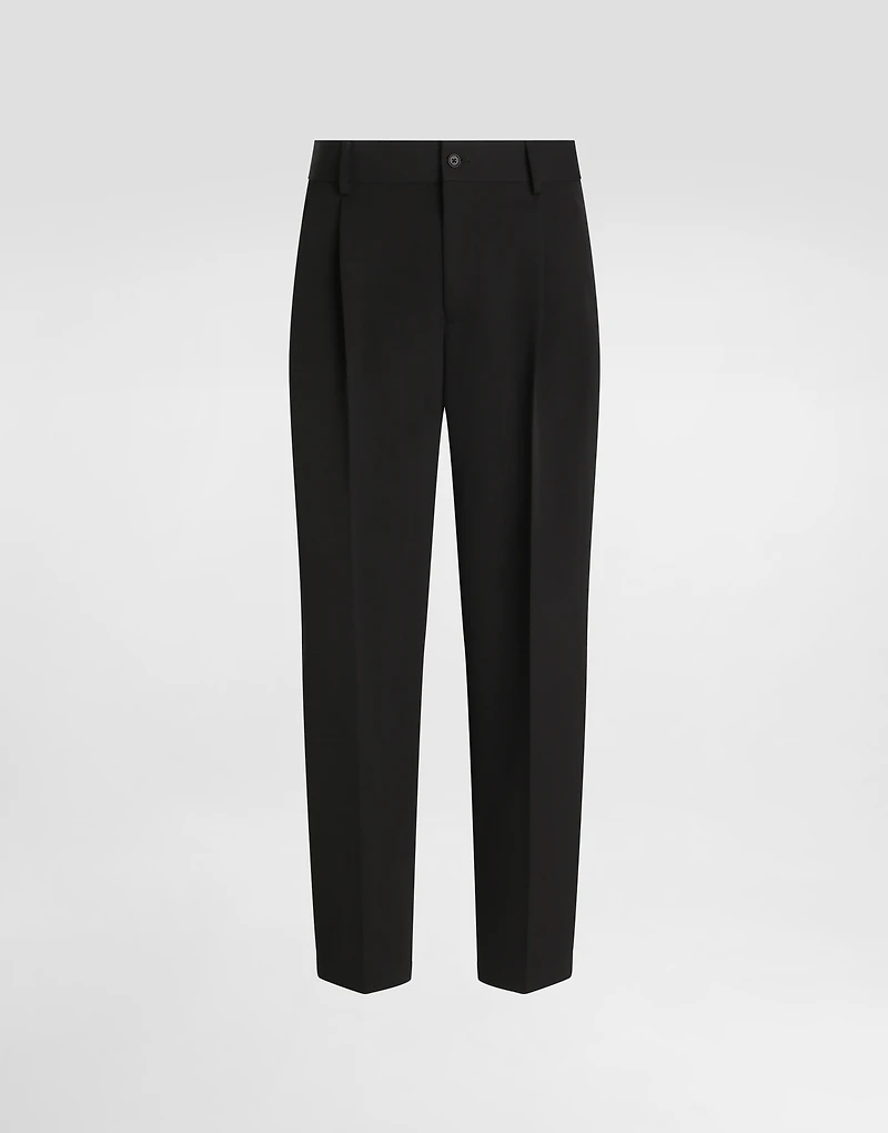 Wool pants with double darts