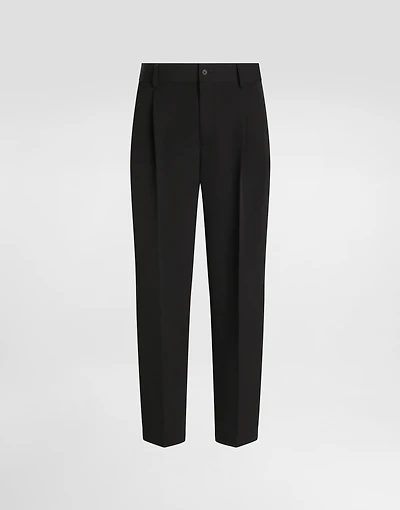 Wool pants with double darts