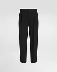 Wool pants with double darts