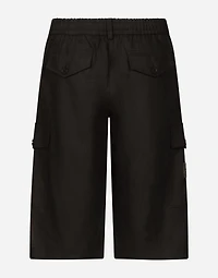 Linen cargo shorts
