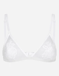 Lace and tulle soft-cup triangle bra