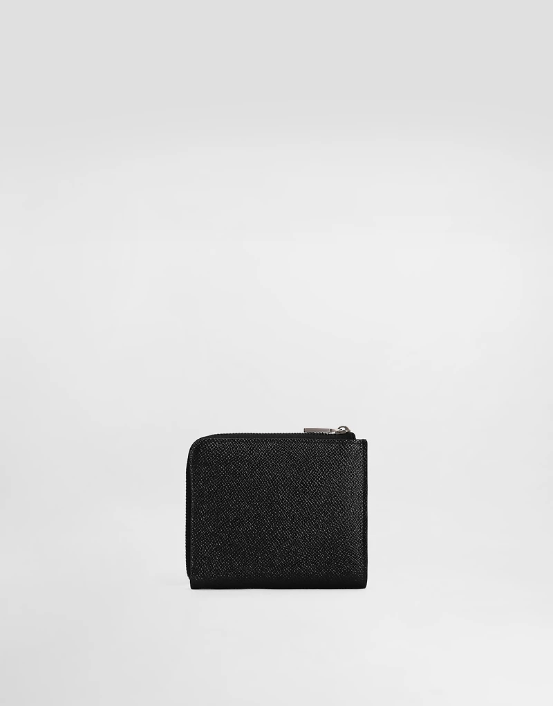 Calfskin card holder with branded plate