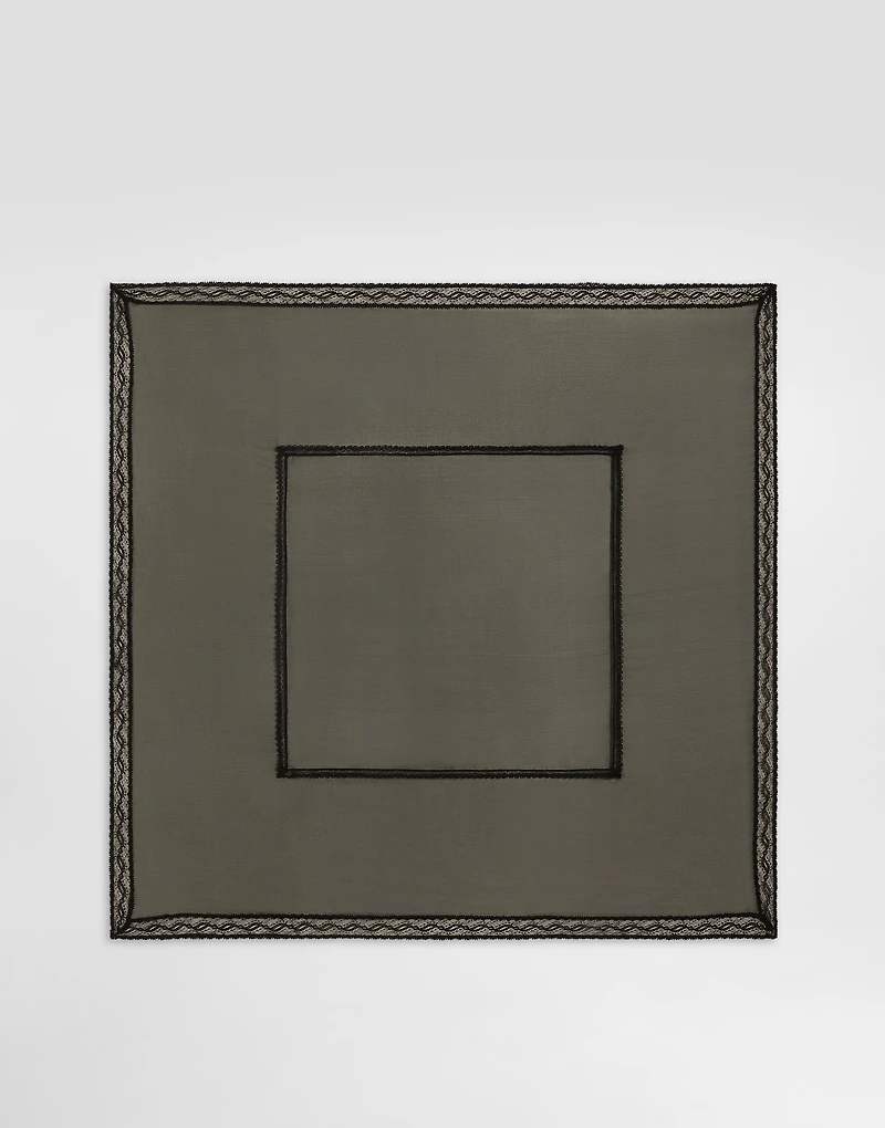 Chiffon scarf with lace bands (70x70)