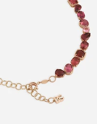 Rainbow Monochrome Necklace
 18 carat red gold and pink tourmalines