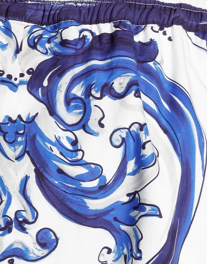 Majolica-print poplin shorts