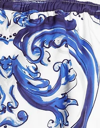 Majolica-print poplin shorts