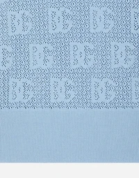 Lace-stitch viscose sweater with jacquard DG logo