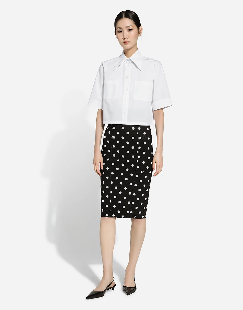 Cropped cotton shirt