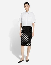 Cropped cotton shirt