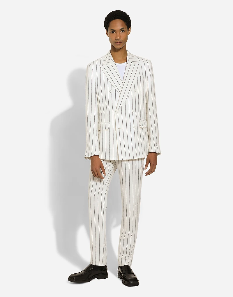 Pinstripe linen pants