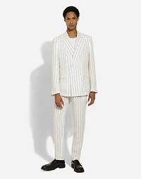 Pinstripe linen pants