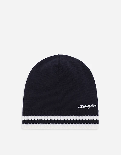 Knit hat with Dolce&Gabbana logo