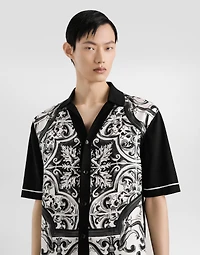 Majolica-print oversized shirt