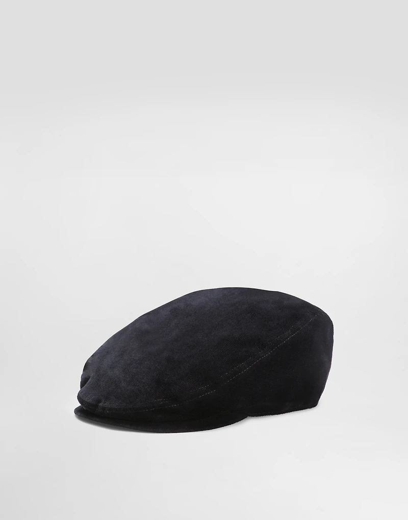 Velvet flat cap