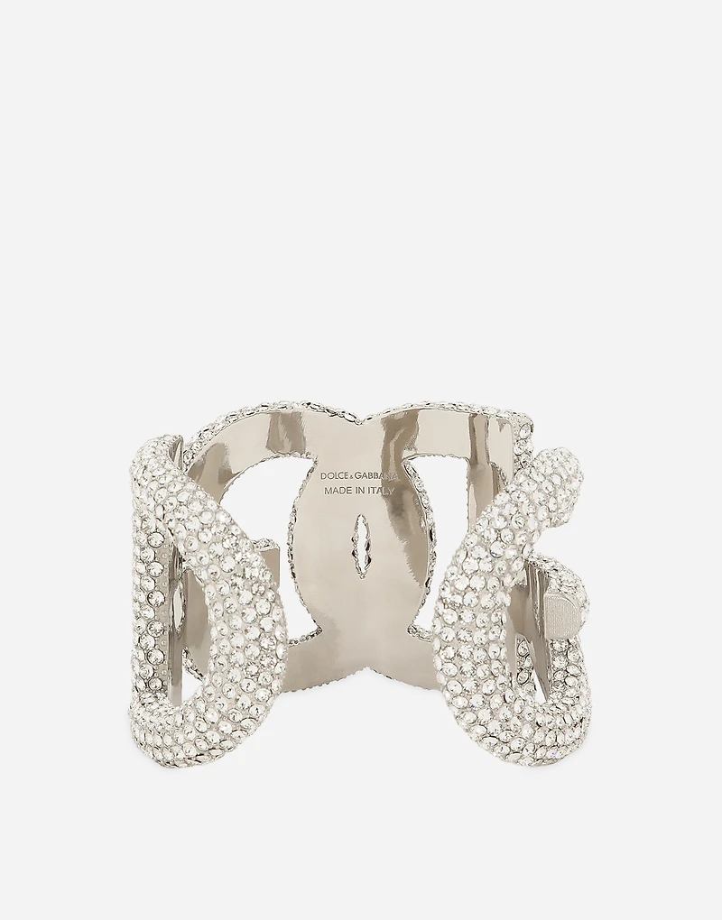Rigid rhinestone-detailed bracelet with DG logo