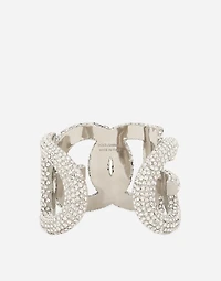 Rigid rhinestone-detailed bracelet with DG logo
