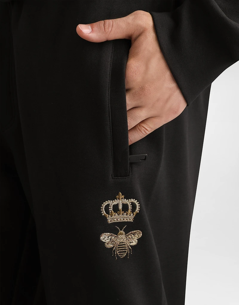 Jersey jogging shorts with embroidery
