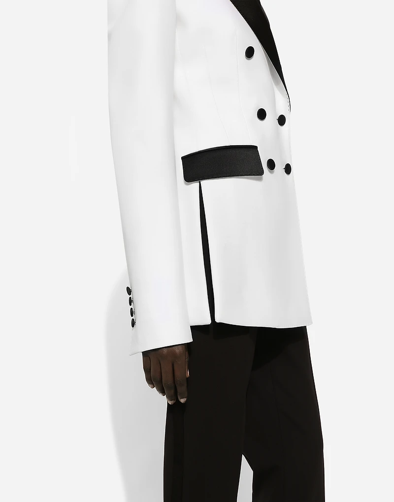 Double-breasted faille Turlington tuxedo blazer