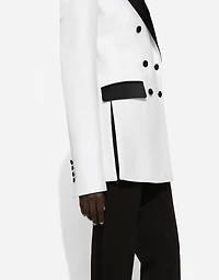 Double-breasted faille Turlington tuxedo blazer