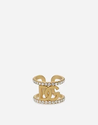Ring with rhinestones and DG logo