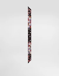 Small floral-print silk twill bandeau 6x100