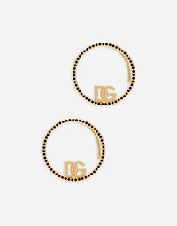 Ear cuff earrings with DG logo and rhinestones