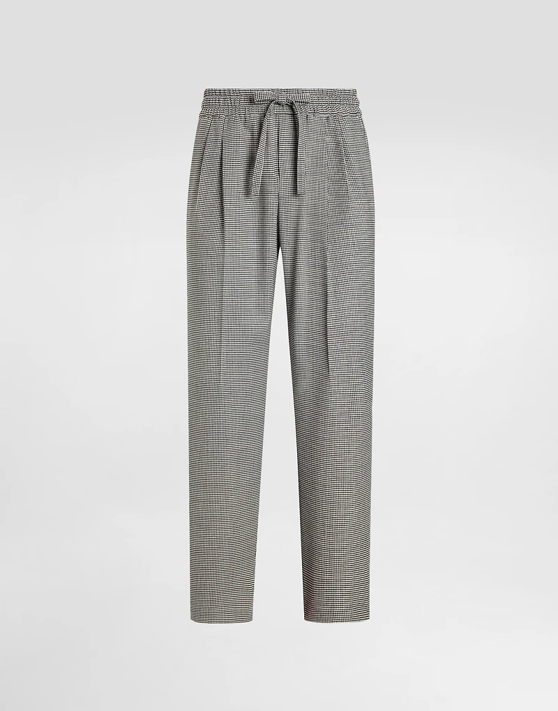 Wool houndstooth joggers