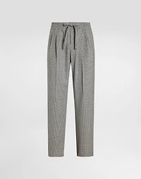 Wool houndstooth joggers