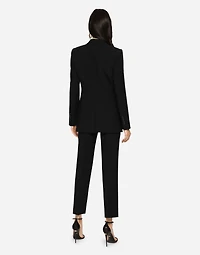 Single-breasted woolen Turlington blazer
