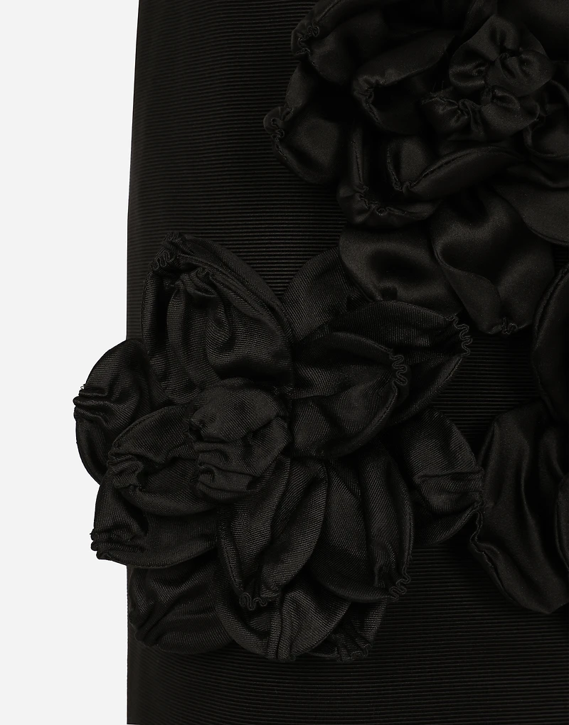Short Ottoman skirt with floral appliqué
