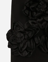 Short Ottoman skirt with floral appliqué