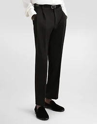 Wool pants with double darts