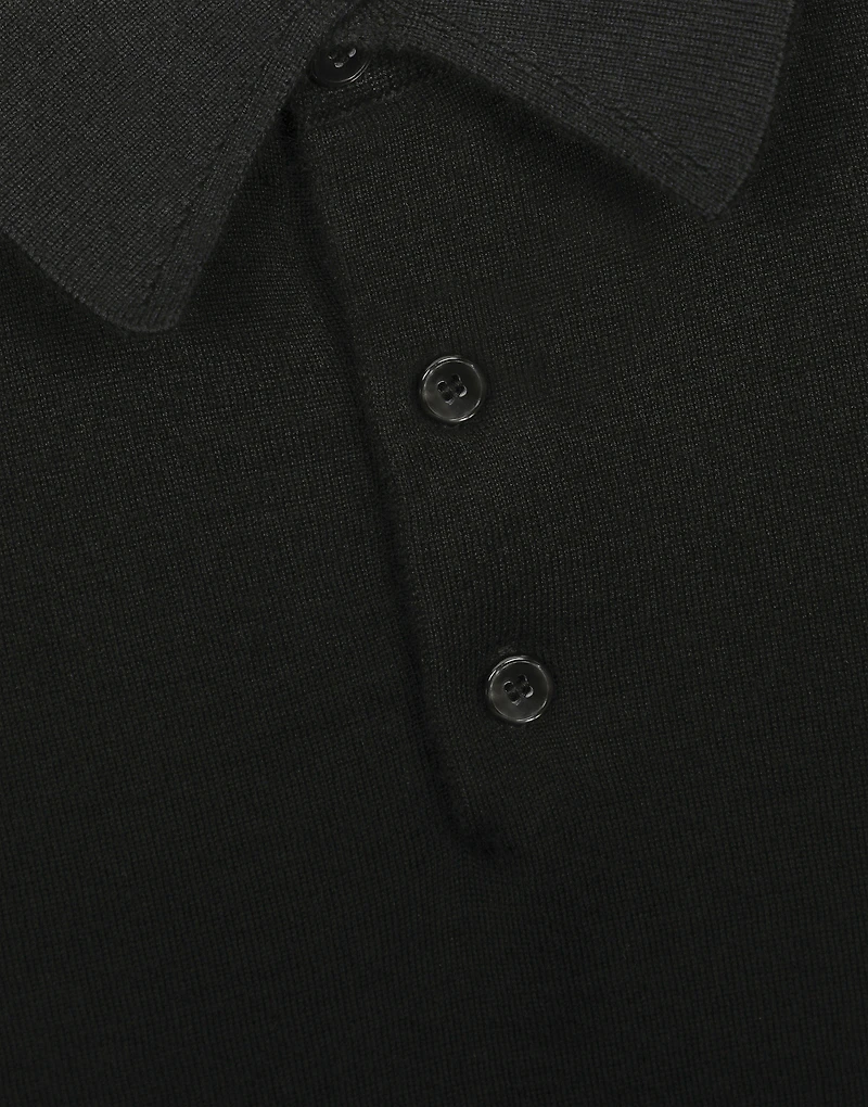 Cashmere polo-style sweater with DG logo embroidery