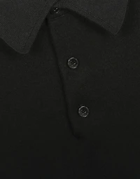 Cashmere polo-style sweater with DG logo embroidery