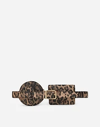Leopard-print Crespo belt with mini bags