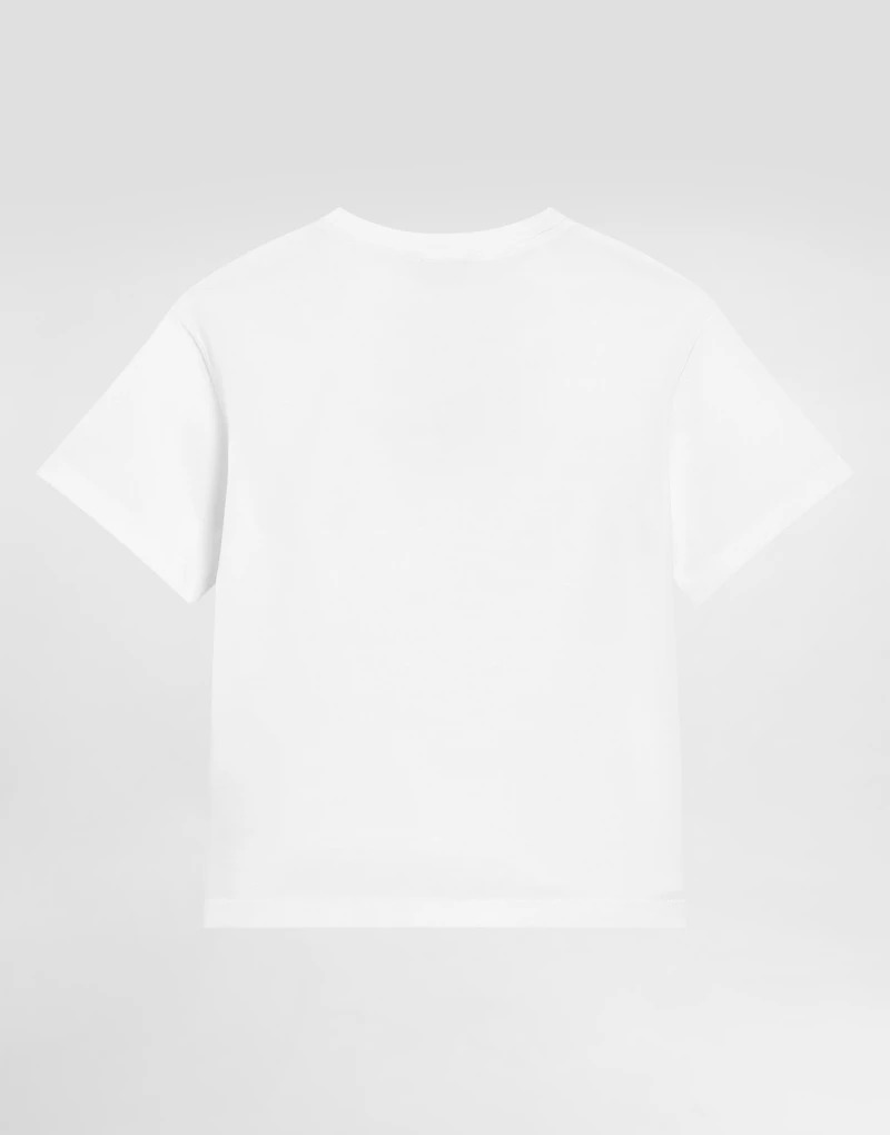 Short-sleeved t-shirt with embossed DG majolica-print logo