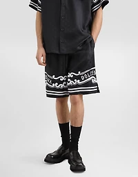 Silk shorts with bandanna-print details