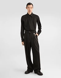 Pinstriped flannel trousers