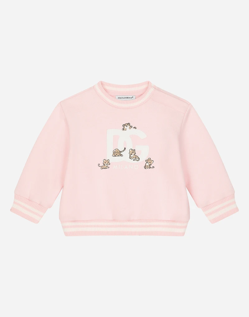 Jersey round-neck sweatshirt with DG logo