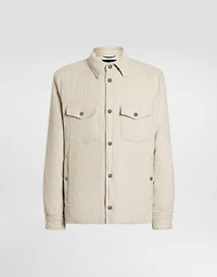 Plain velvet jacket with fur collar