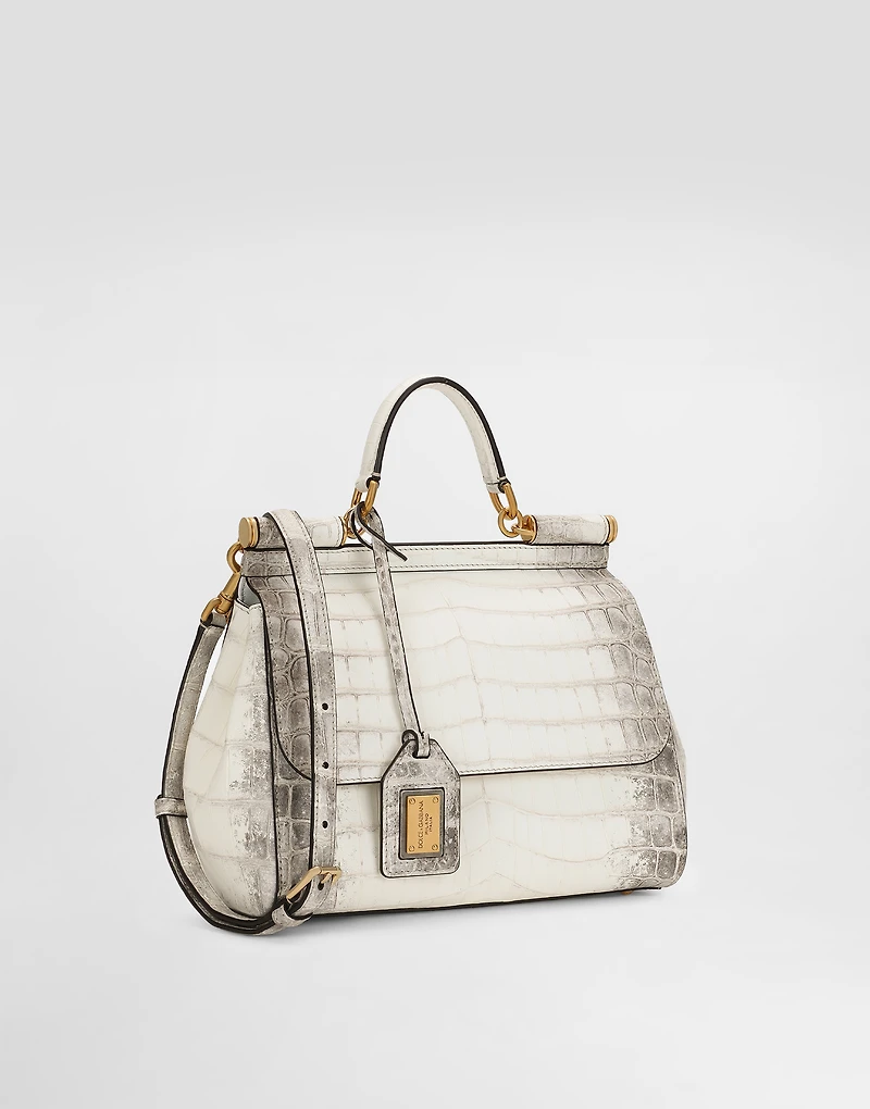 Large Sicily handbag in himalayan crocodile leather